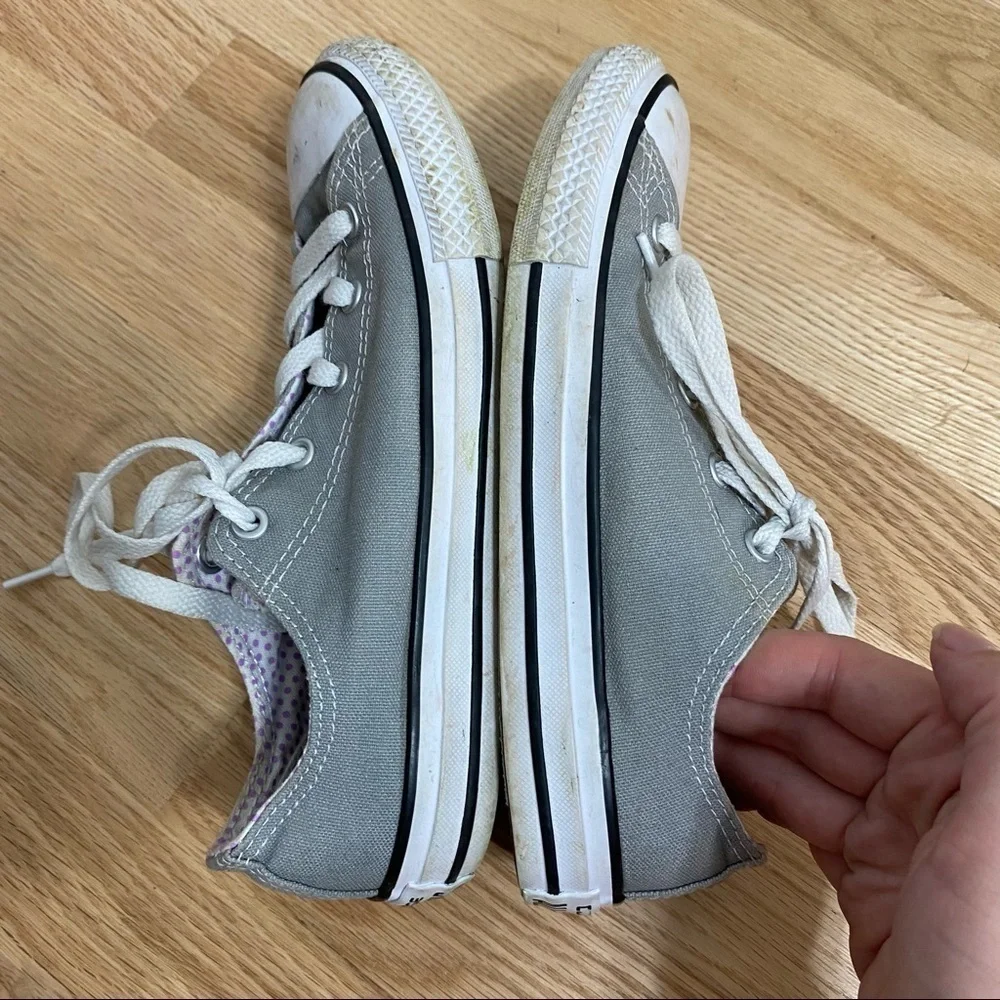 Converse Gray Sneakers Kids Sz 3 Girls Lace Up